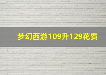 梦幻西游109升129花费