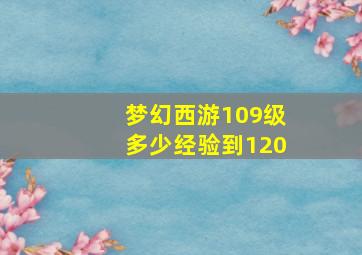 梦幻西游109级多少经验到120