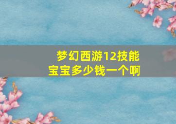 梦幻西游12技能宝宝多少钱一个啊