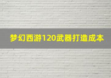 梦幻西游120武器打造成本