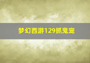 梦幻西游129抓鬼宠