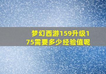 梦幻西游159升级175需要多少经验值呢