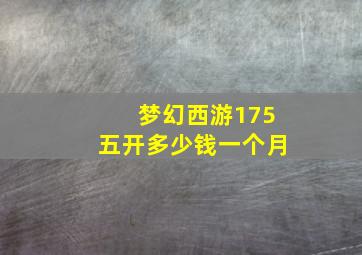 梦幻西游175五开多少钱一个月