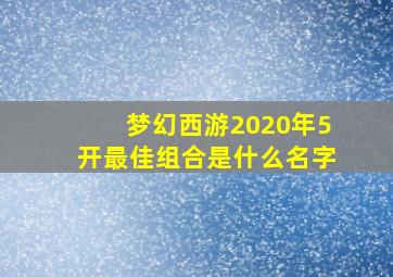 梦幻西游2020年5开最佳组合是什么名字