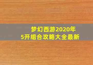 梦幻西游2020年5开组合攻略大全最新