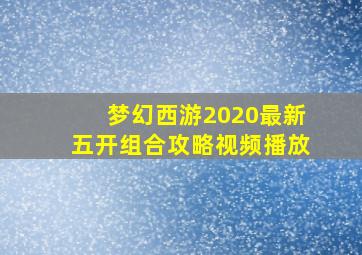 梦幻西游2020最新五开组合攻略视频播放