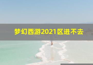 梦幻西游2021区进不去