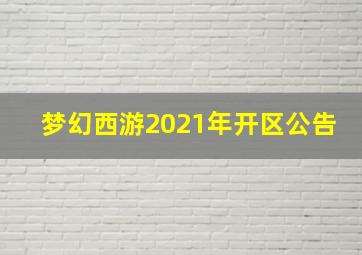 梦幻西游2021年开区公告