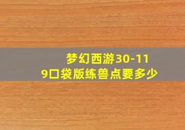 梦幻西游30-119口袋版练兽点要多少