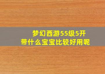 梦幻西游55级5开带什么宝宝比较好用呢