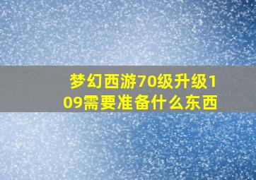 梦幻西游70级升级109需要准备什么东西