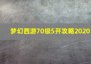 梦幻西游70级5开攻略2020