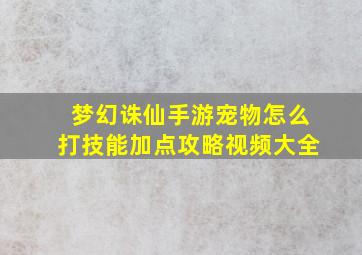 梦幻诛仙手游宠物怎么打技能加点攻略视频大全