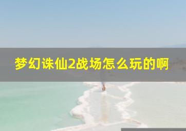 梦幻诛仙2战场怎么玩的啊