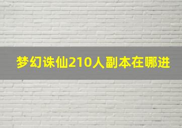 梦幻诛仙210人副本在哪进