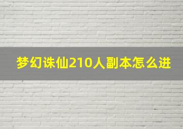 梦幻诛仙210人副本怎么进