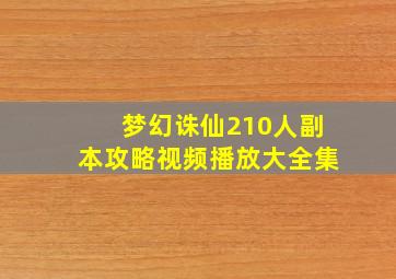 梦幻诛仙210人副本攻略视频播放大全集