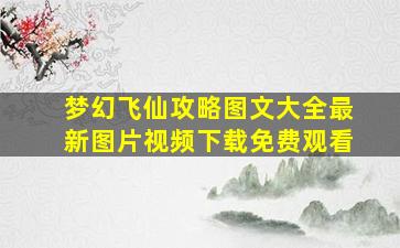 梦幻飞仙攻略图文大全最新图片视频下载免费观看