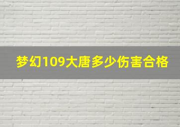 梦幻109大唐多少伤害合格