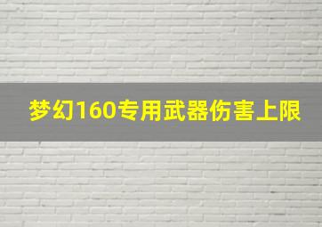 梦幻160专用武器伤害上限