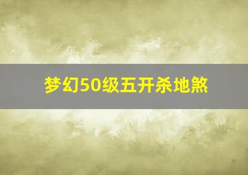 梦幻50级五开杀地煞