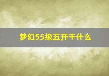 梦幻55级五开干什么