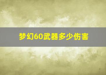 梦幻60武器多少伤害