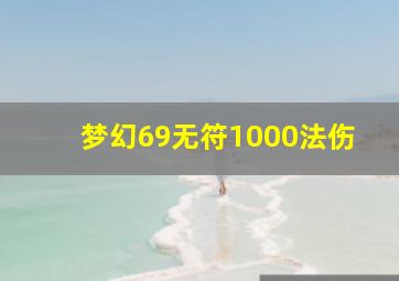 梦幻69无符1000法伤