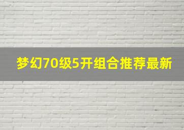 梦幻70级5开组合推荐最新