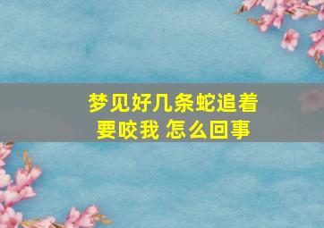 梦见好几条蛇追着要咬我 怎么回事