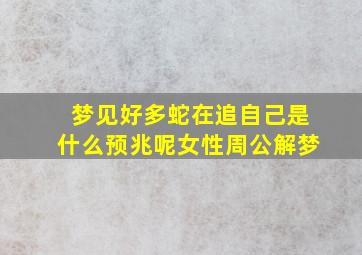 梦见好多蛇在追自己是什么预兆呢女性周公解梦