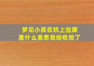 梦见小孩在炕上拉屎是什么意思我给收拾了