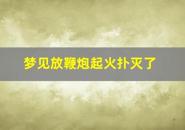 梦见放鞭炮起火扑灭了