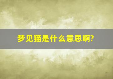 梦见猫是什么意思啊?