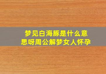 梦见白海豚是什么意思呀周公解梦女人怀孕