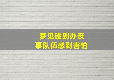 梦见碰到办丧事队伍感到害怕