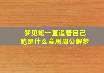 梦见蛇一直追着自己跑是什么意思周公解梦