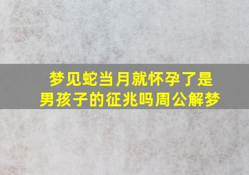 梦见蛇当月就怀孕了是男孩子的征兆吗周公解梦