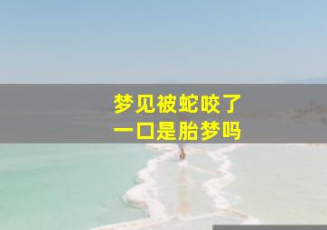 梦见被蛇咬了一口是胎梦吗