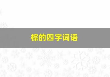 棕的四字词语