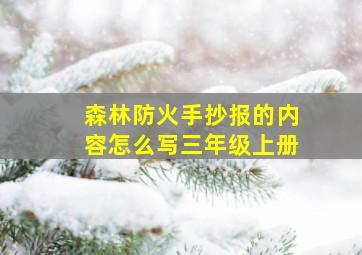 森林防火手抄报的内容怎么写三年级上册