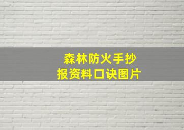 森林防火手抄报资料口诀图片