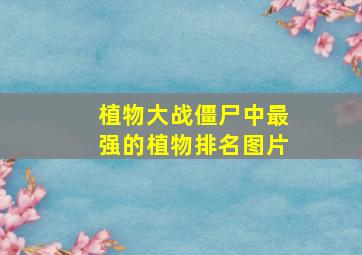 植物大战僵尸中最强的植物排名图片