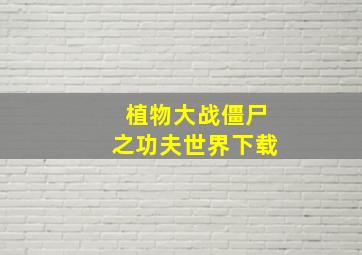 植物大战僵尸之功夫世界下载