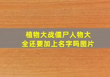 植物大战僵尸人物大全还要加上名字吗图片