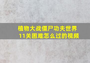 植物大战僵尸功夫世界11关困难怎么过的视频