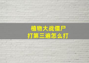 植物大战僵尸打第三遍怎么打