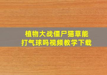 植物大战僵尸猫草能打气球吗视频教学下载