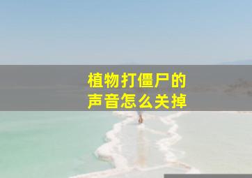 植物打僵尸的声音怎么关掉