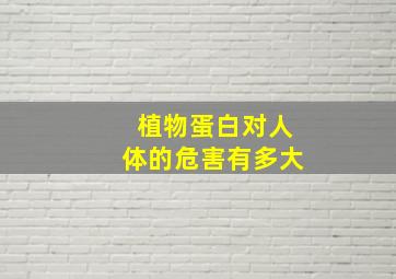 植物蛋白对人体的危害有多大